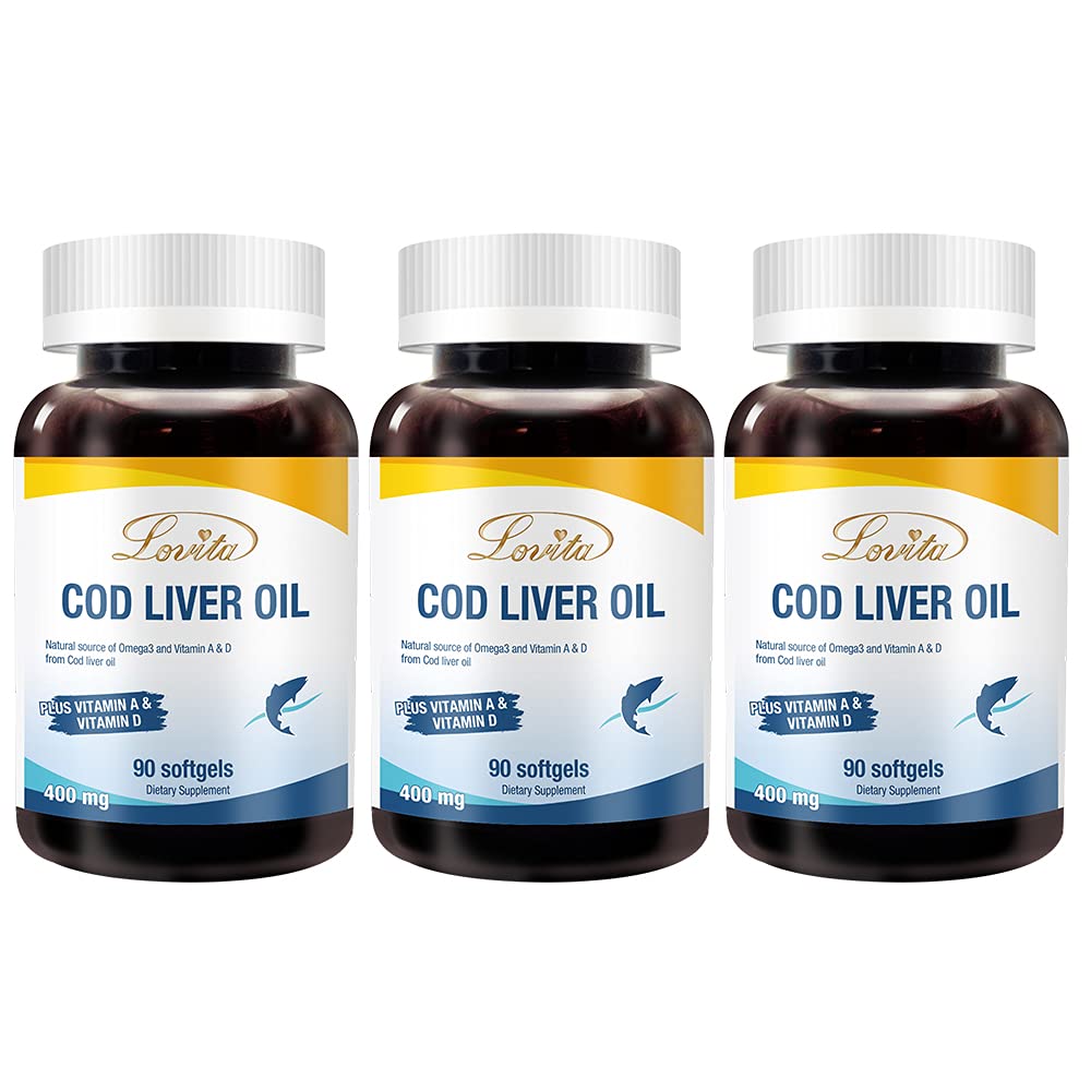 LOVITA Norwegian Cod Liver Oil Softgels, 270 Softgels