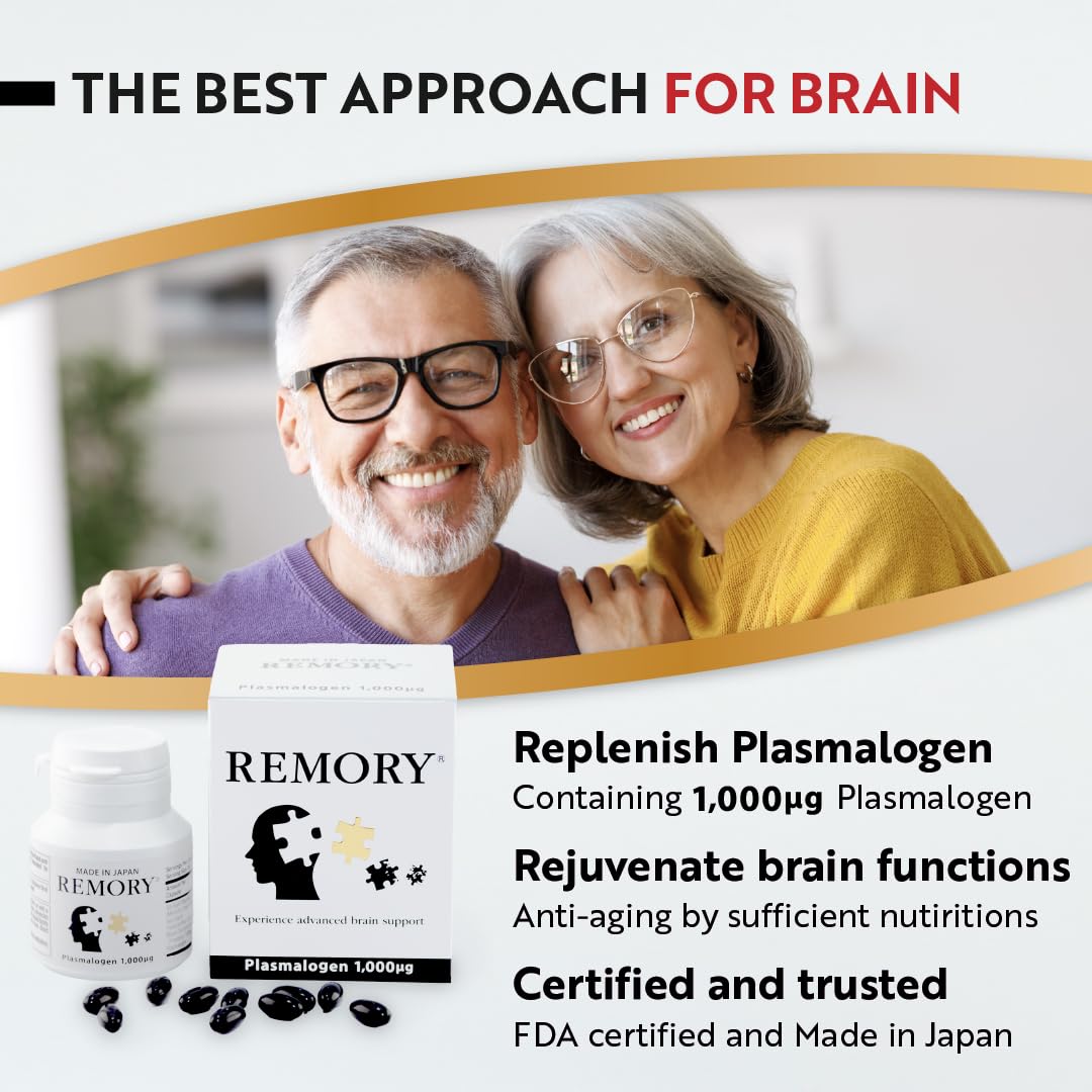 REMORY Plasmalogen Sea Squirt Supplement - Brain Health Capsule 30 Count