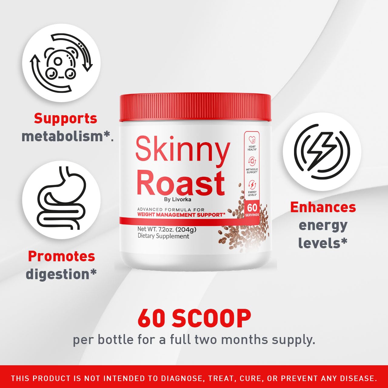 LIVORKA Skinny Roast Coffee Advanced Formula Powder 7.2 Ounce