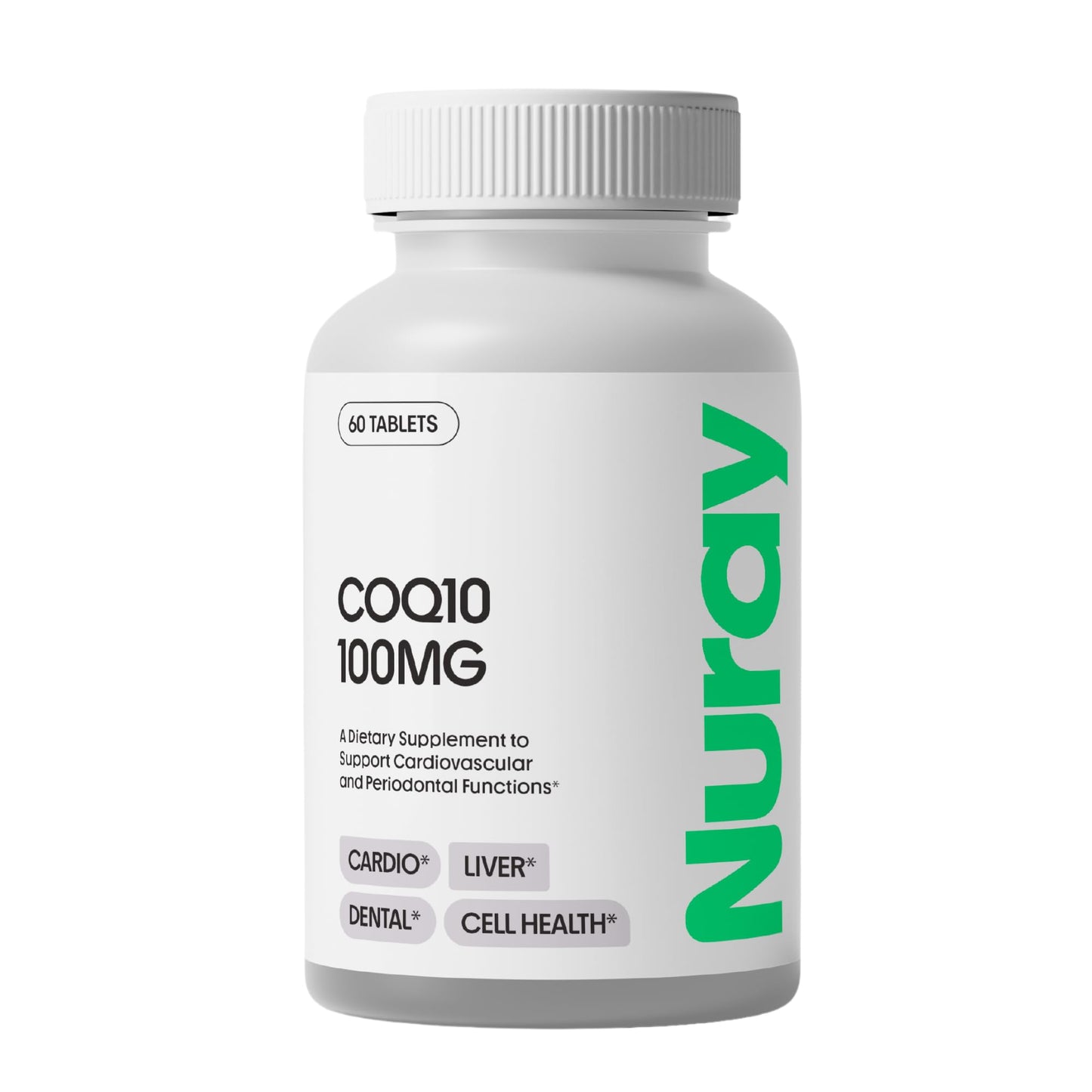 Nuray COQ10 100mg and Vitamin E Chewable Tablets, 60 Tablets