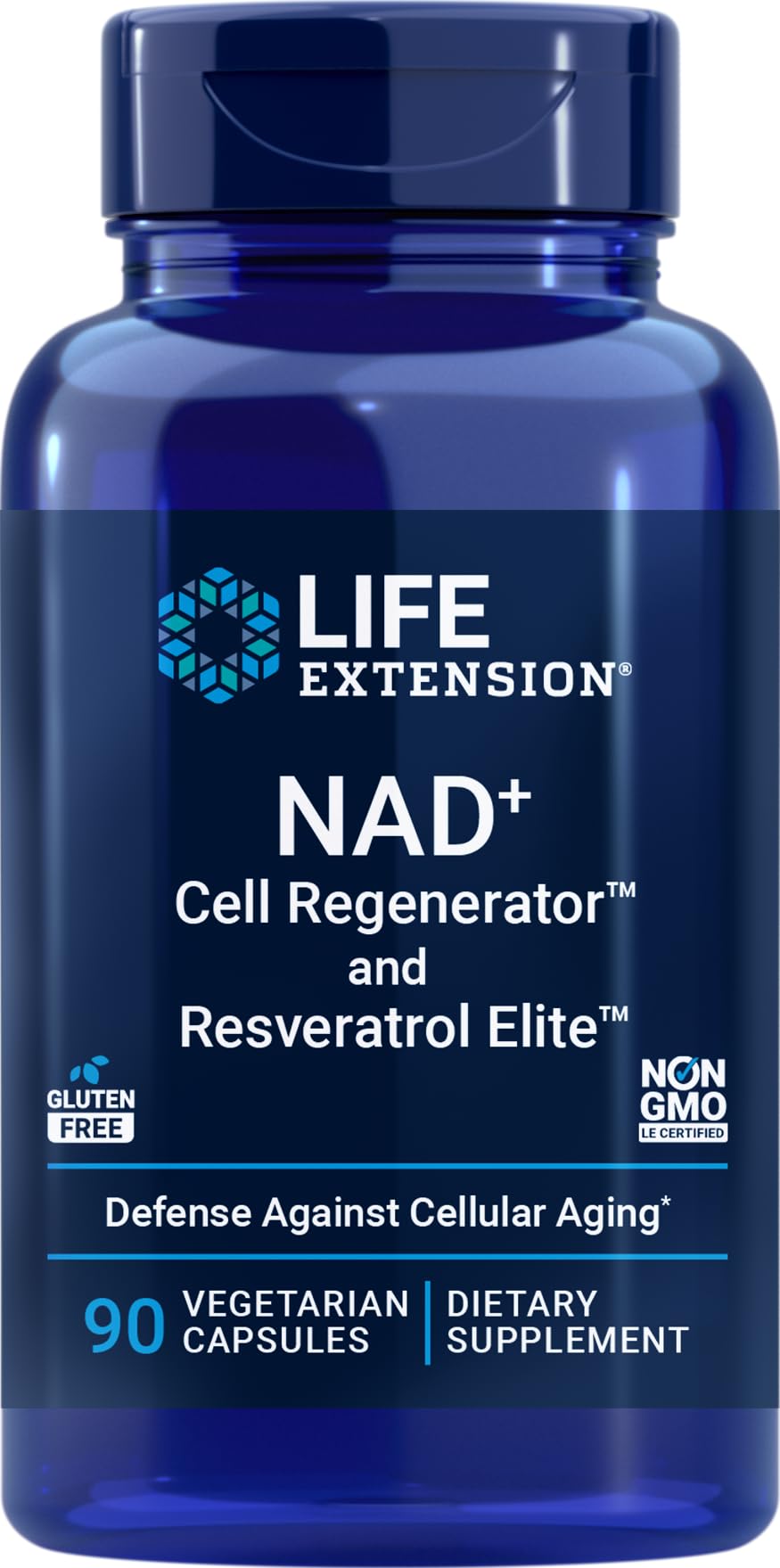 Life Extension NAD+ Cell Regenerator and Resveratrol Elite 90 Capsules
