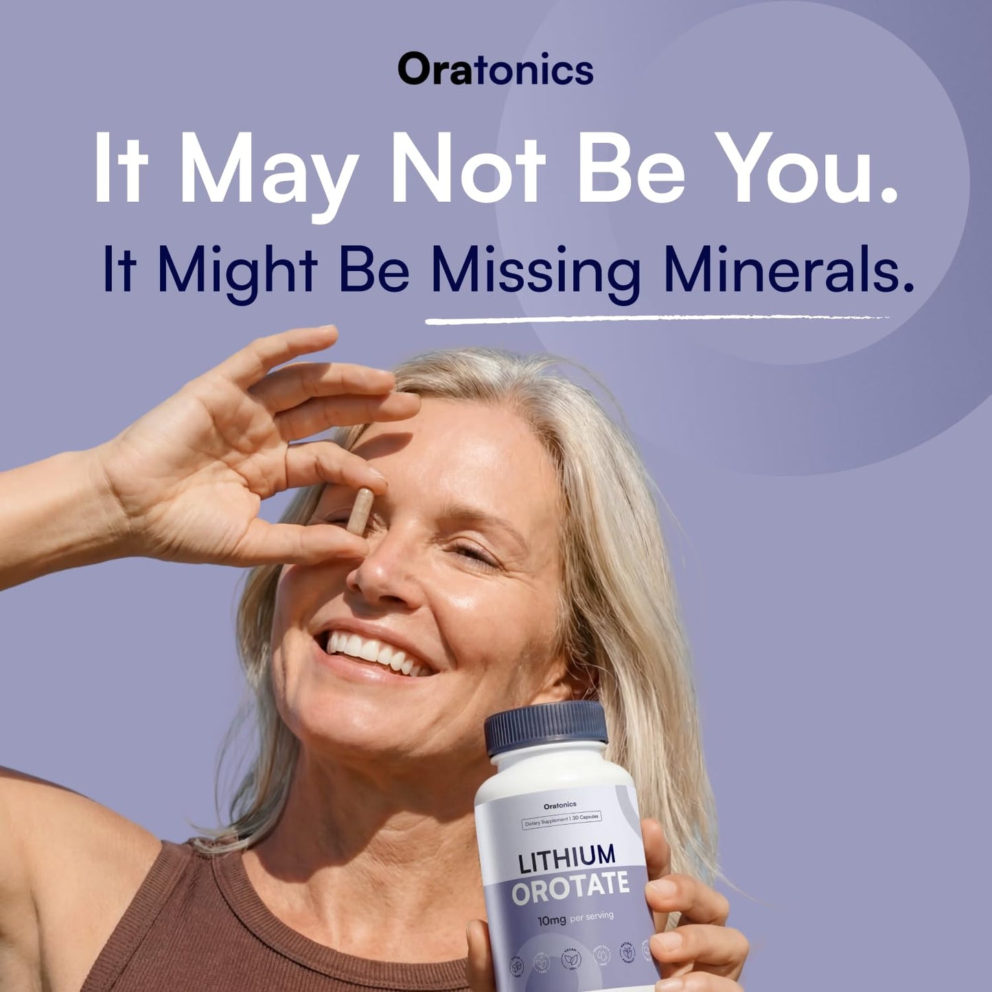 Oratonics Lithium Orotate 10mg Capsules, 30 Count