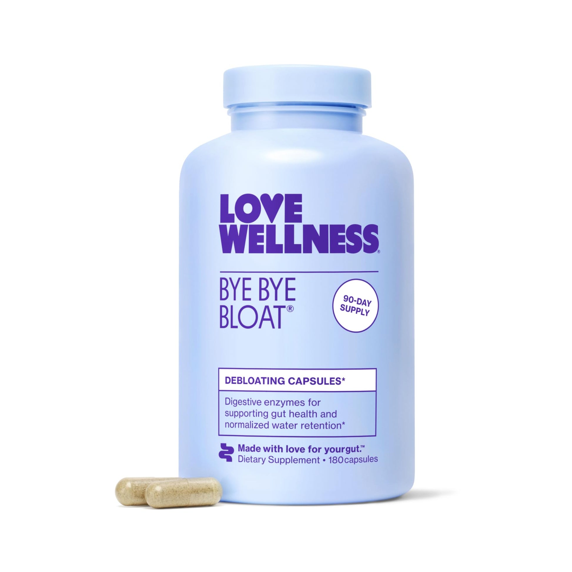 Love Wellness Bye Bye Bloat Digestive Enzymes Capsules 180