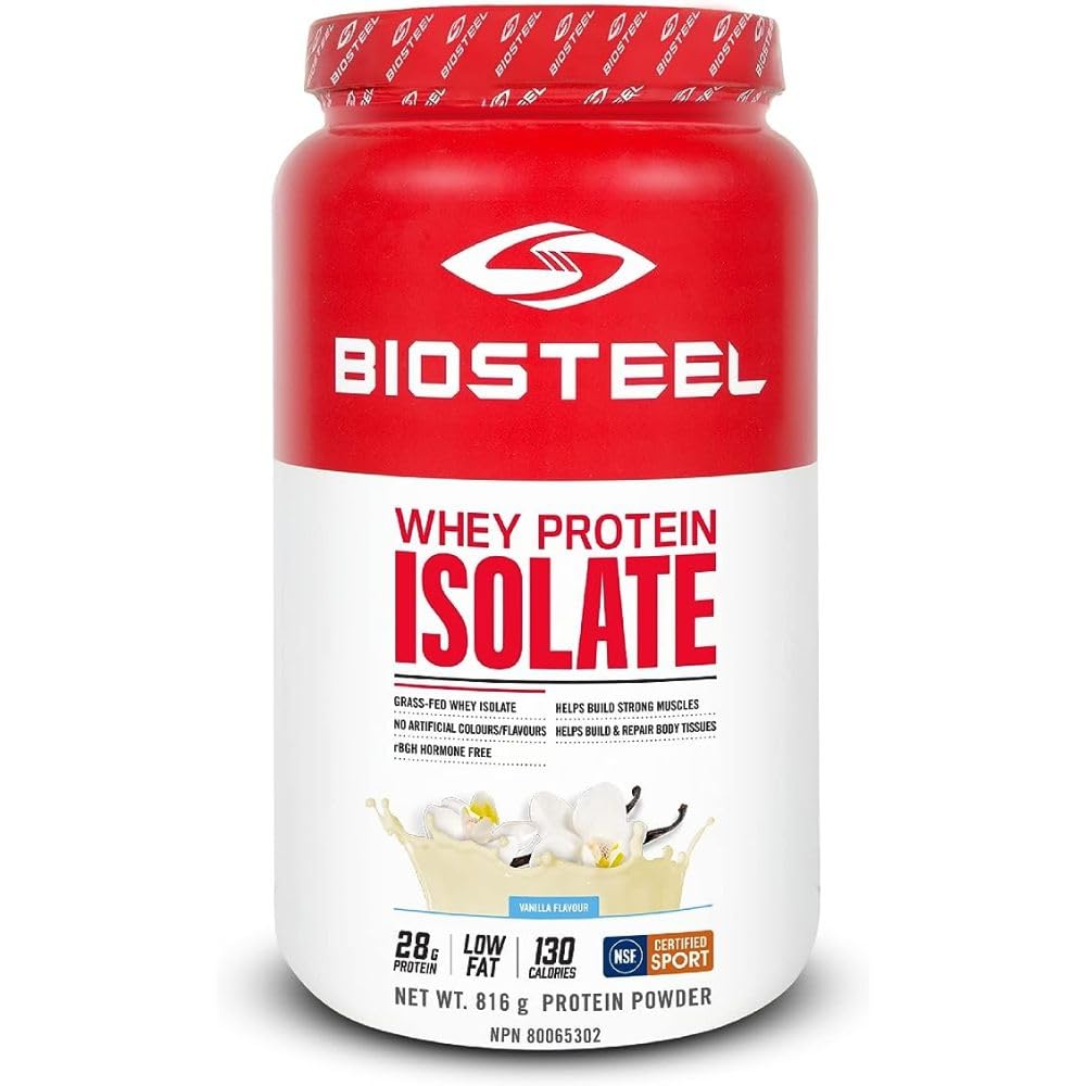 BIOSTEEL Protein Whey Isolate Vanilla Powder, 1.8 Pound
