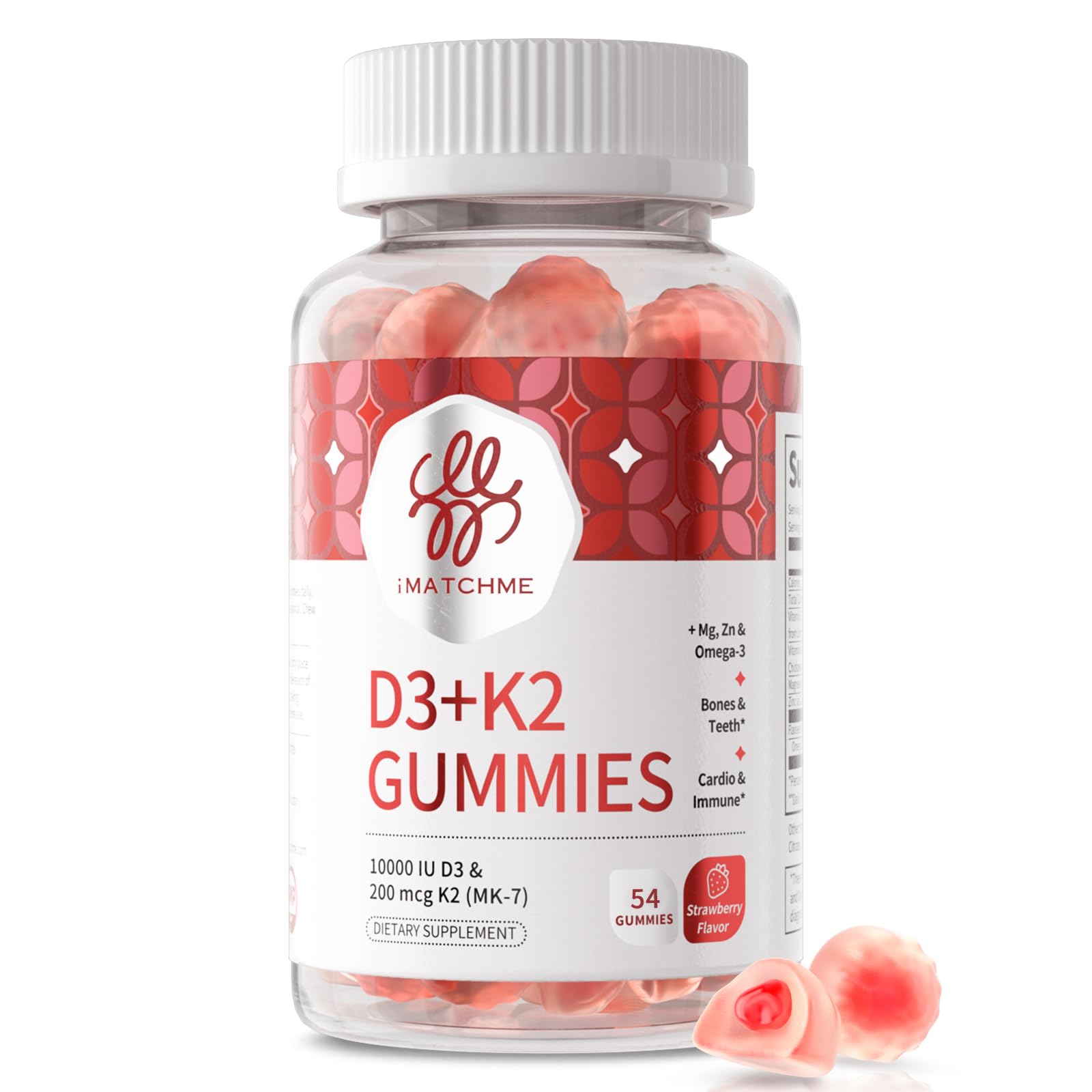 iMATCHME Vitamin D3 + K2 (MK-7) Gummies, 10,000 IU, 54 Gummies