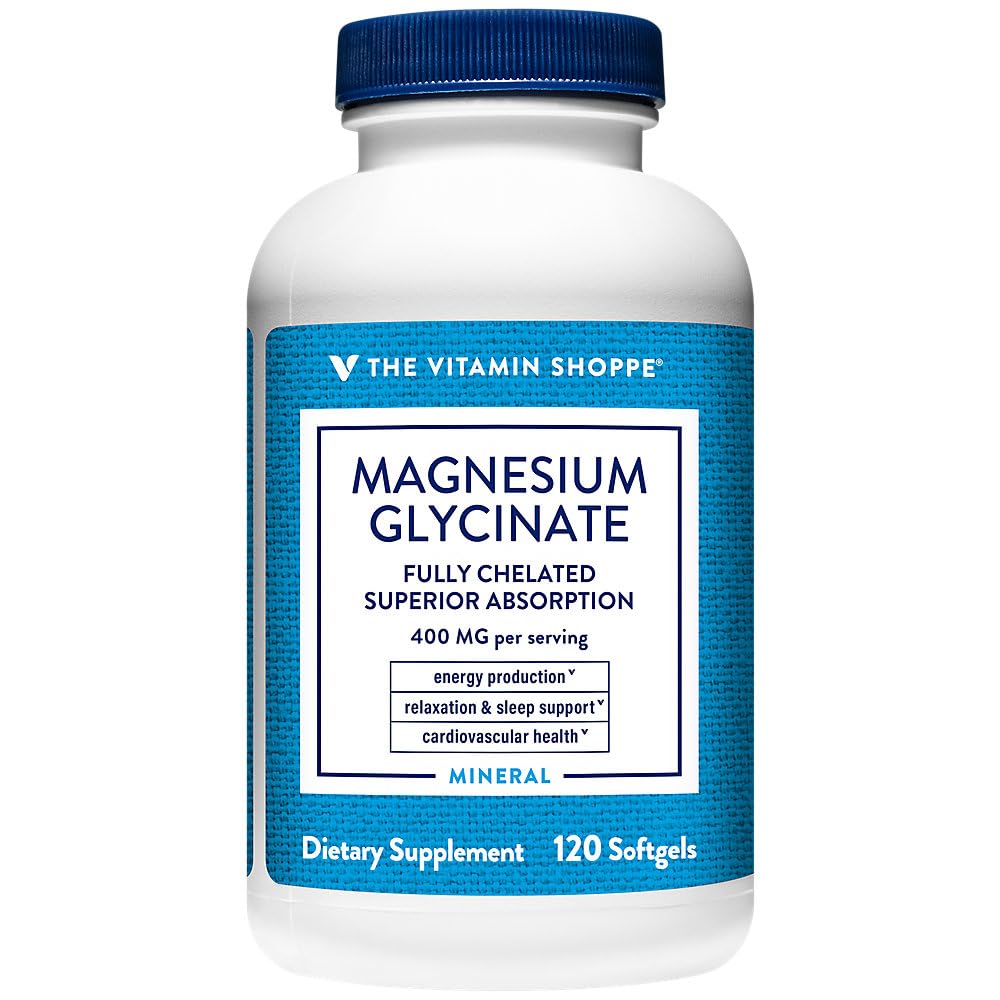 The Vitamin Shoppe Magnesium Glycinate 400 mg Softgels 120 Count