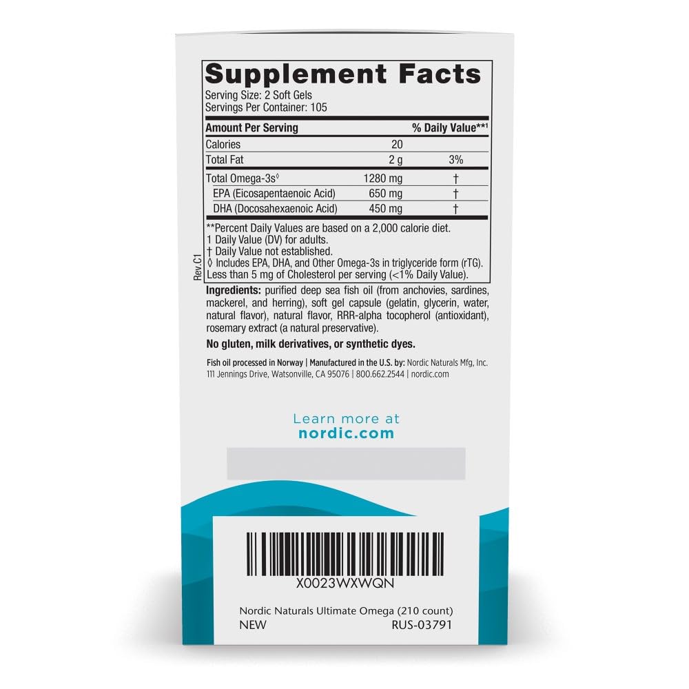 Nordic Naturals Ultimate Omega Softgels 210