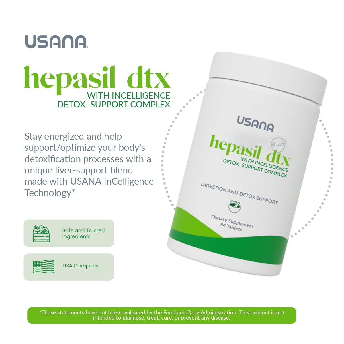 USANA Hepasil DTX Liver Support Complex 84 Tablets
