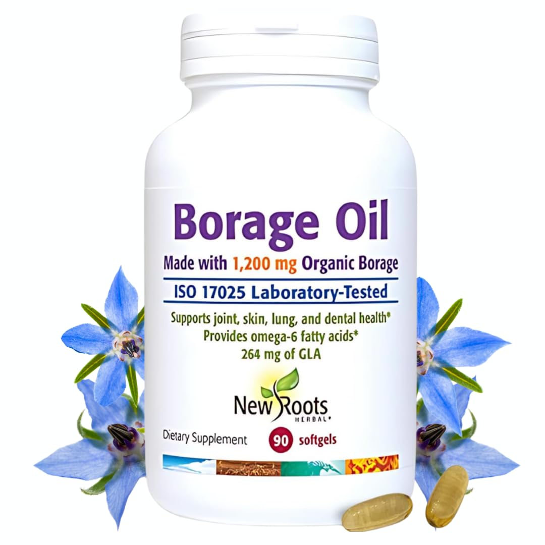 New Roots Herbal Borage Oil Softgels 1200 mg, 90 Count