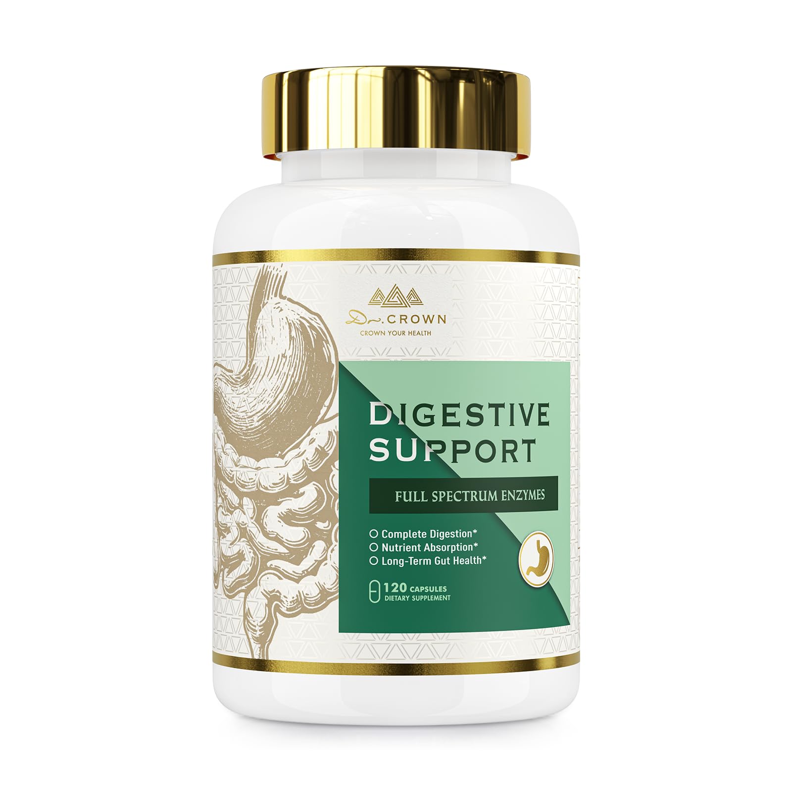 DR. CROWN Digestive Enzymes Supplement 120 Capsules