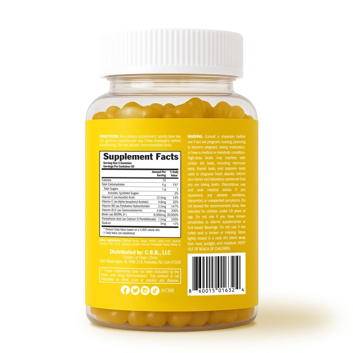 Curvy Body Bears BiotinBears Extra Strength Biotin Gummies, 60 Gummies