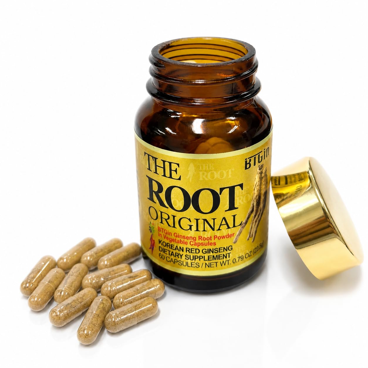 BTGIN The Root Original Korean Red Panax Ginseng Supplement Capsule 60 Count