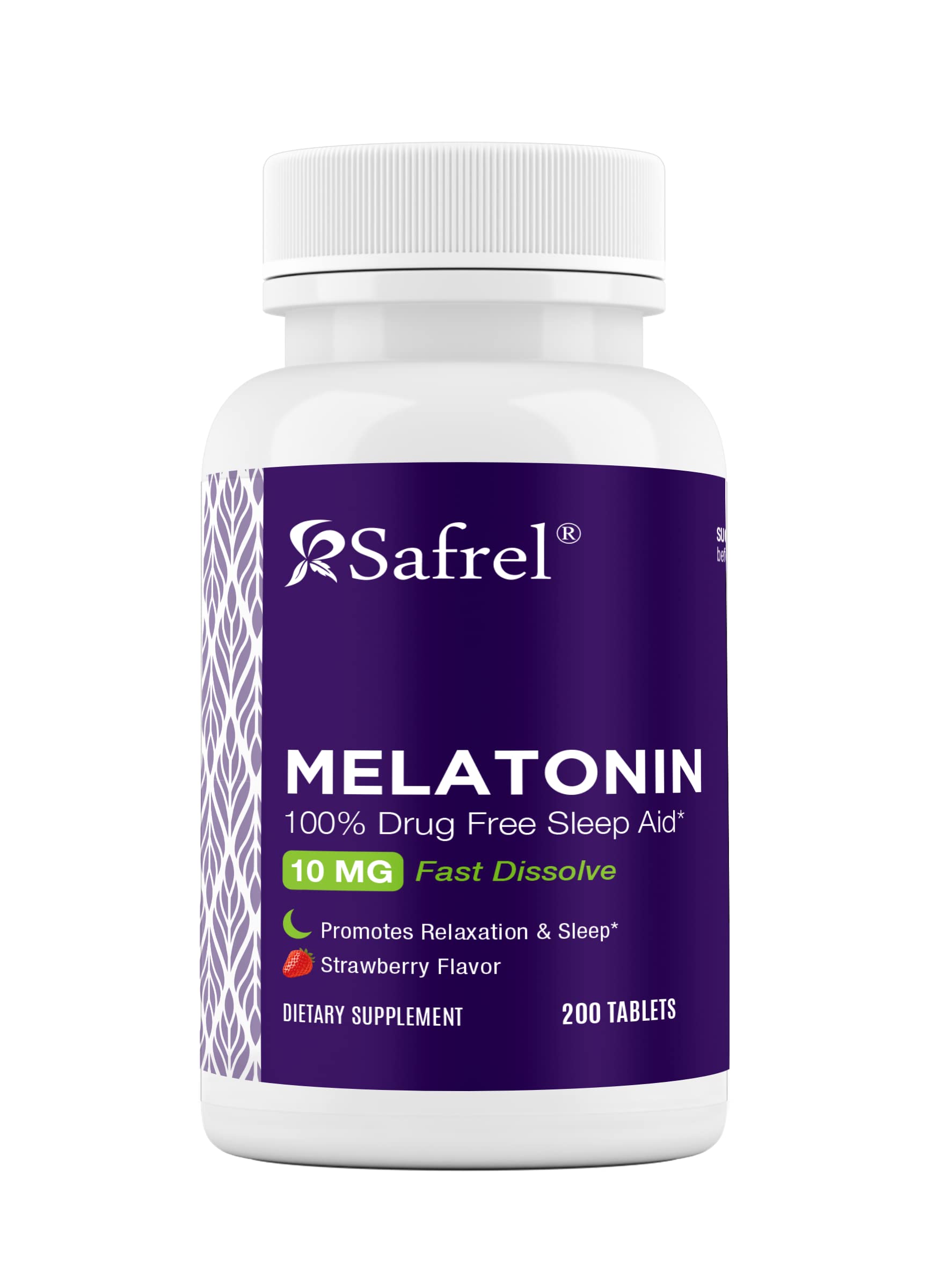 Safrel Melatonin Chewable 10 mg, 200 Count