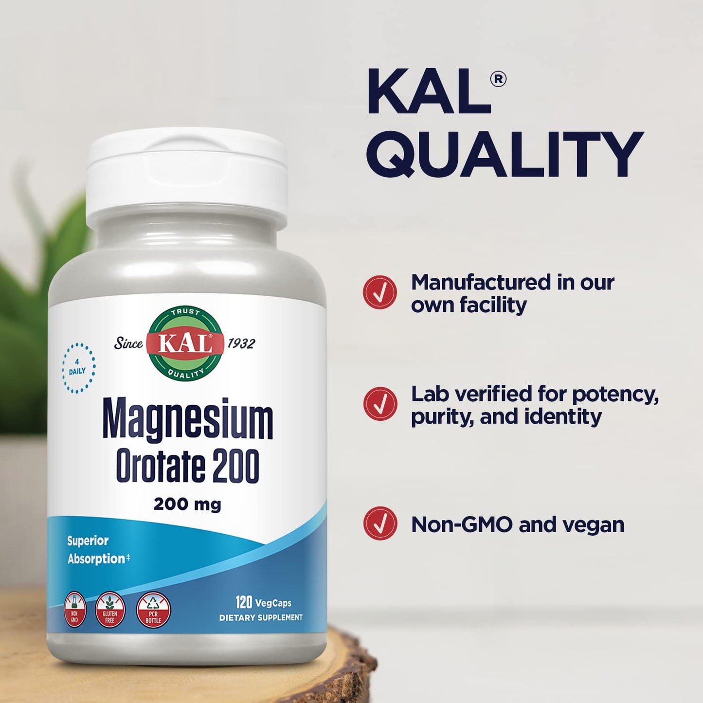 KAL Magnesium Orotate Capsule 200 mg, 120 Count
