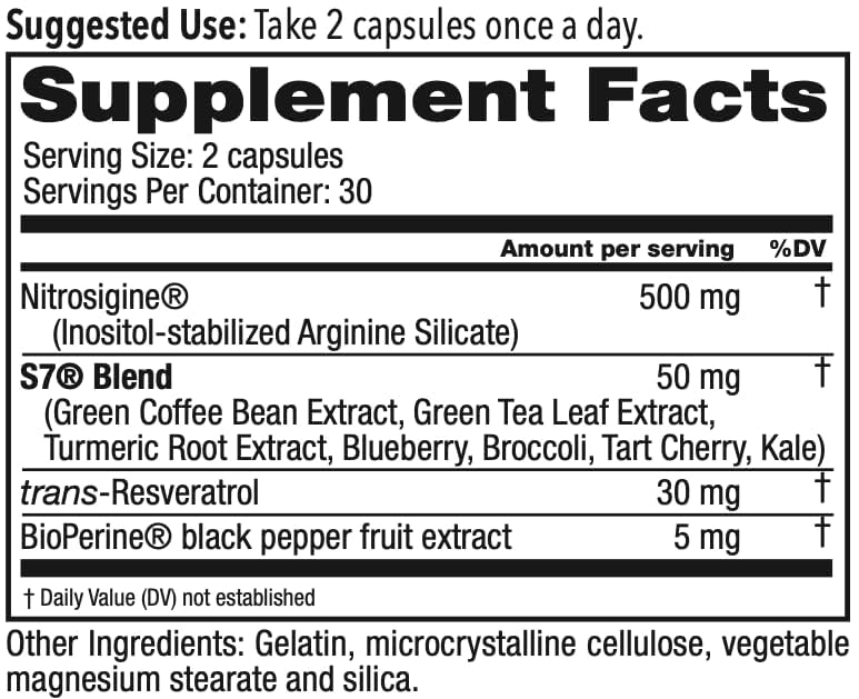 Juvenon BloodFlow-7 Nitric Oxide Capsules 180 Capsules
