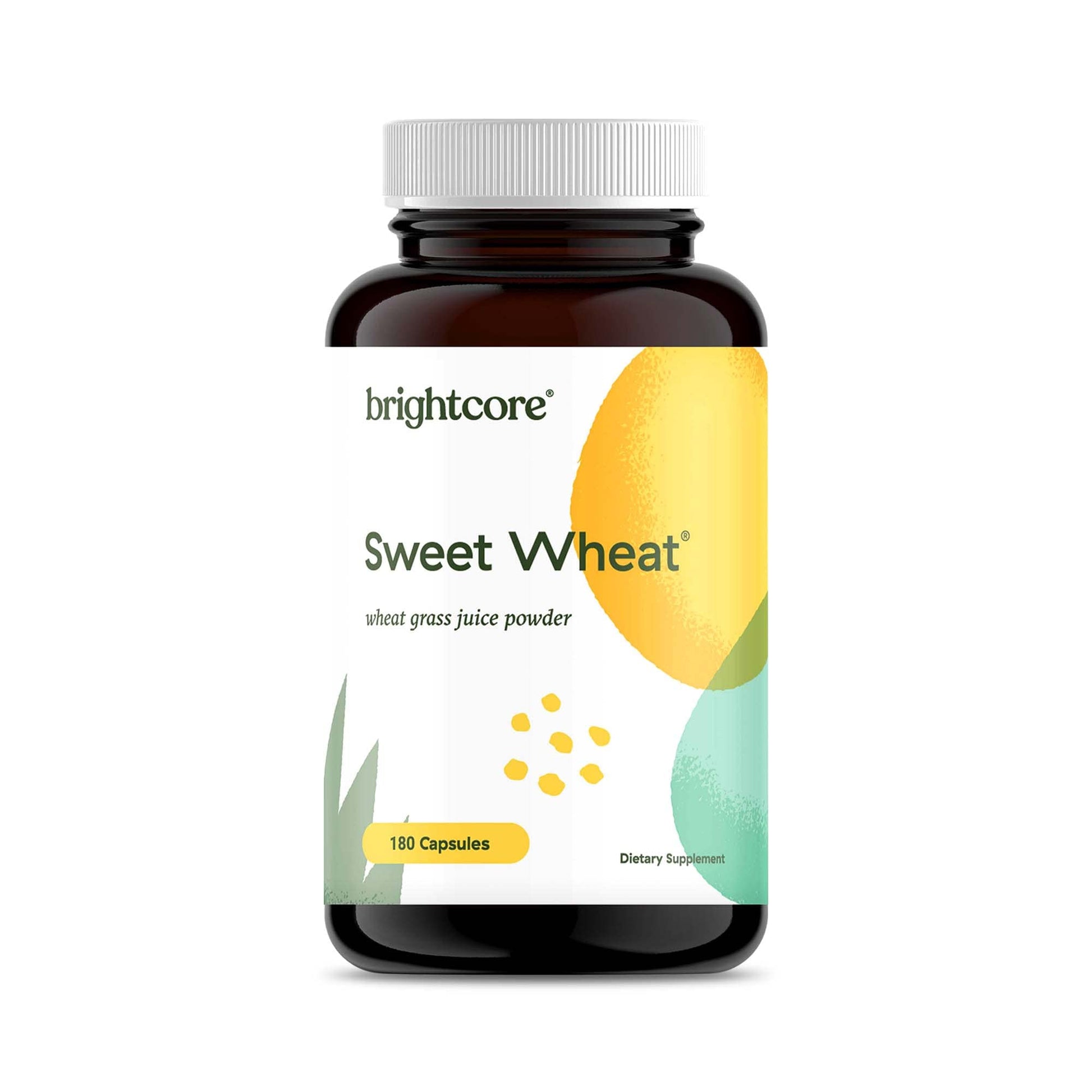 Brightcore Sweet Wheat Wheatgrass Juice Powder Capsules, 180 Count