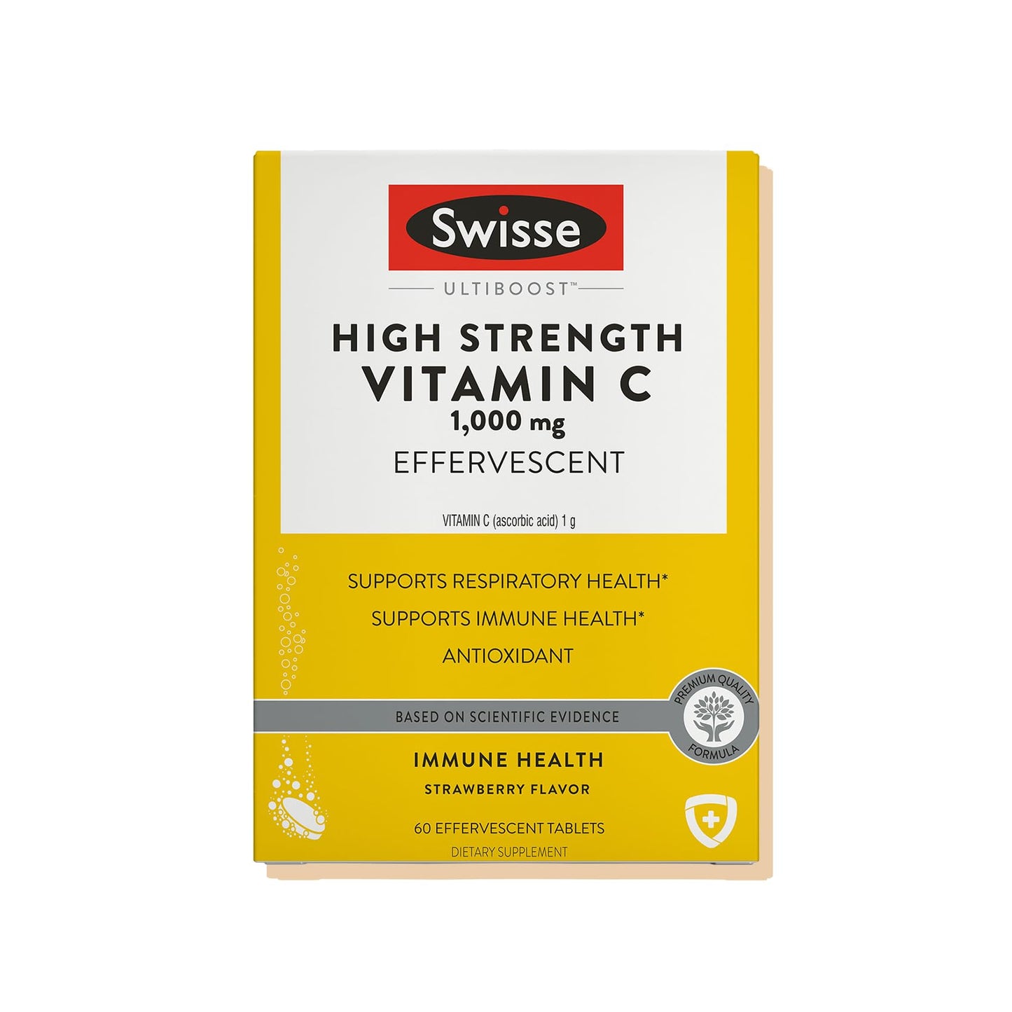 Swisse Effervescent Vitamin C 1000mg Dissolvable Vitamin C Powder Tablets, 60 Tablets