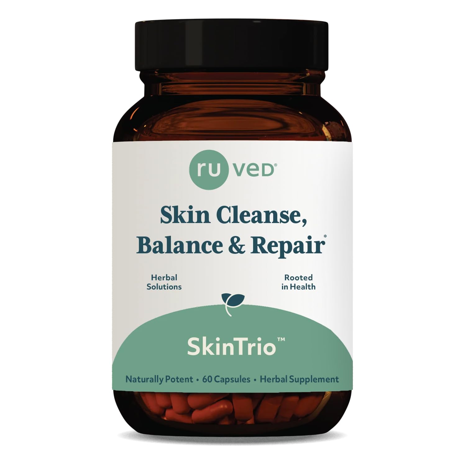 R-U VED SkinTrio Neem Supplement with Organic Neem Extract & Amla, Skin & Microbiome Support, 60 Capsules