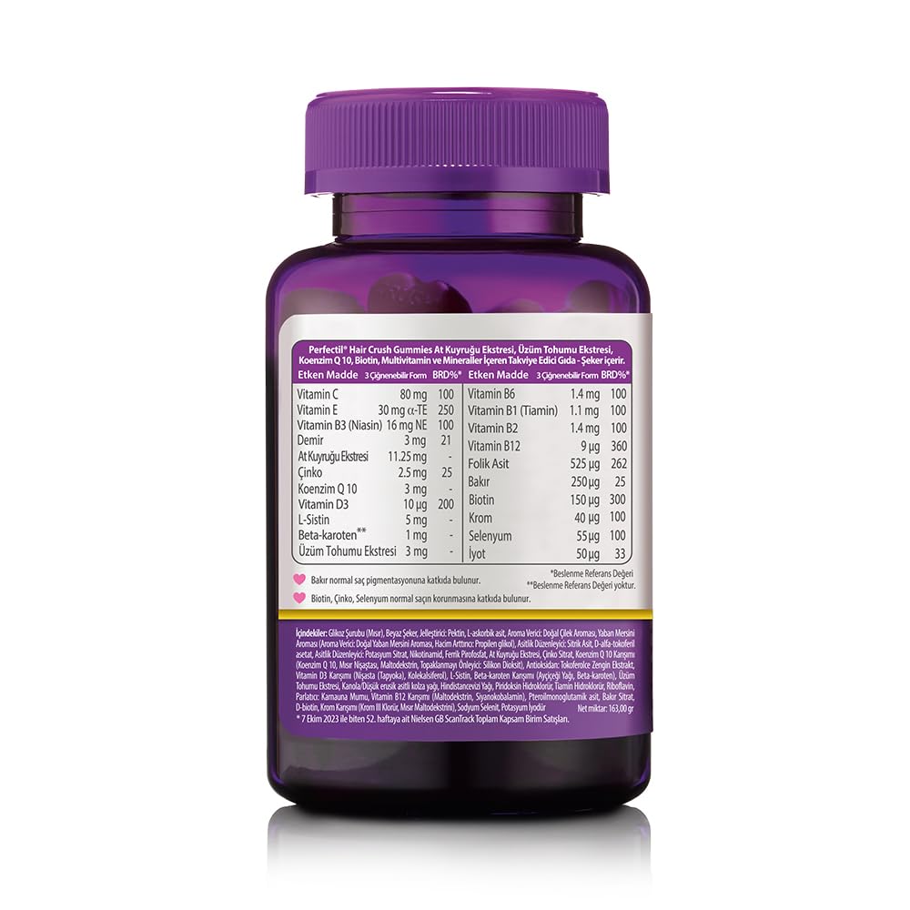 Perfectil Hair Crush Vitamin Gummies 60 Count
