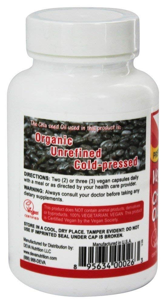 DEVA Vegan Chia Seed Oil Softgel 1 Count