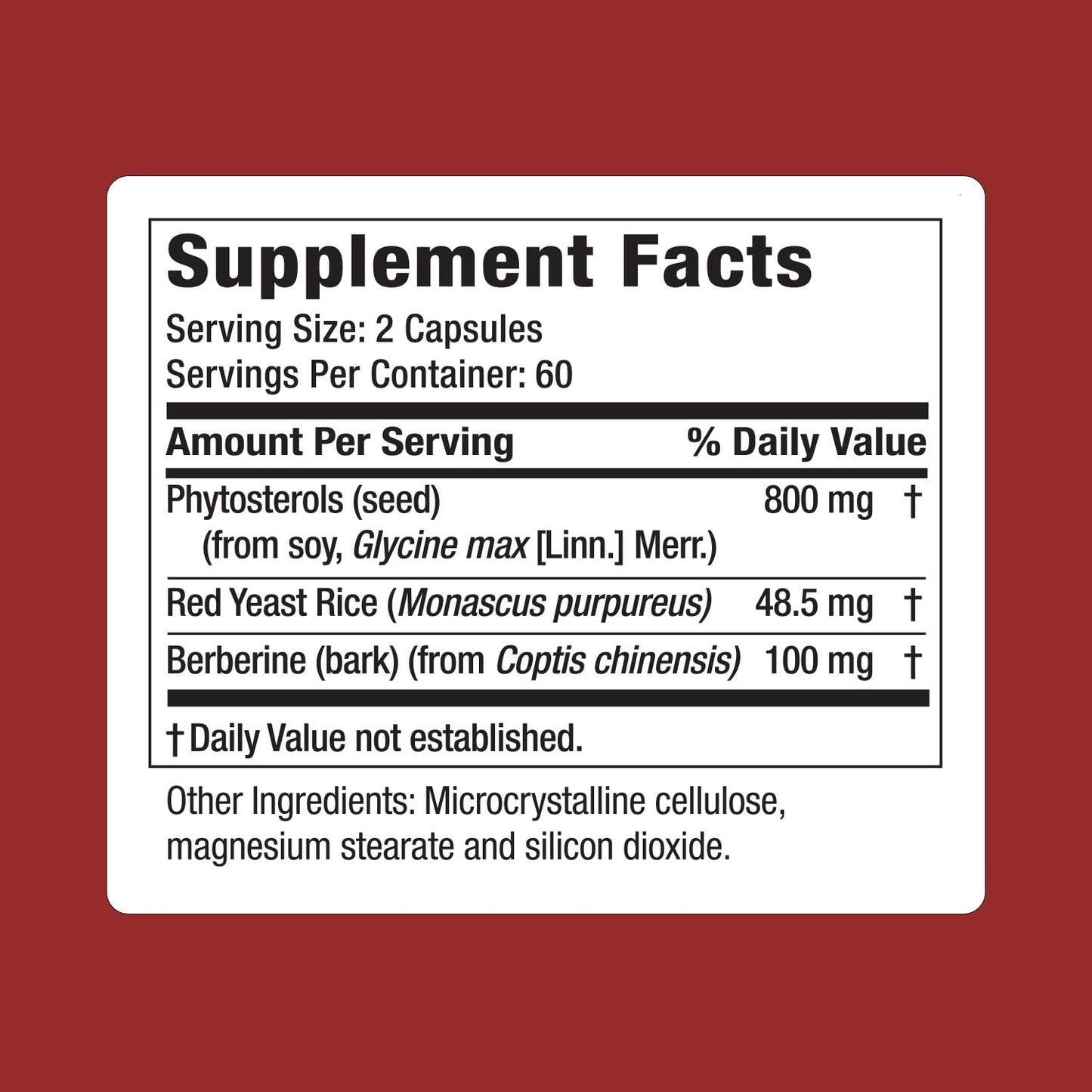 American BioSciences CholestSolve Complete Cholesterol Support Supplement with Plant Sterols 800mg, Red Yeast Rice, Berberine & Phytosterols, 120 Capsules