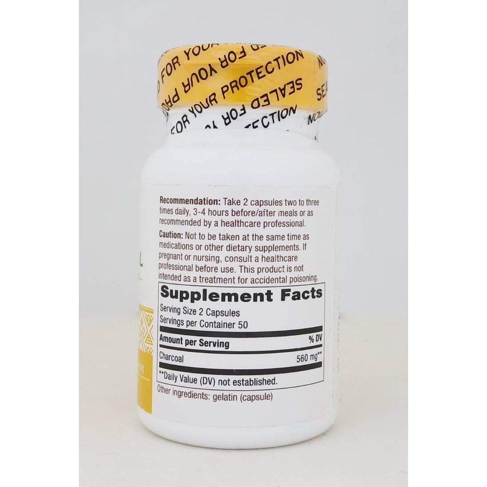 Nature's Way Activated Charcoal Hi Po 100 Capsules