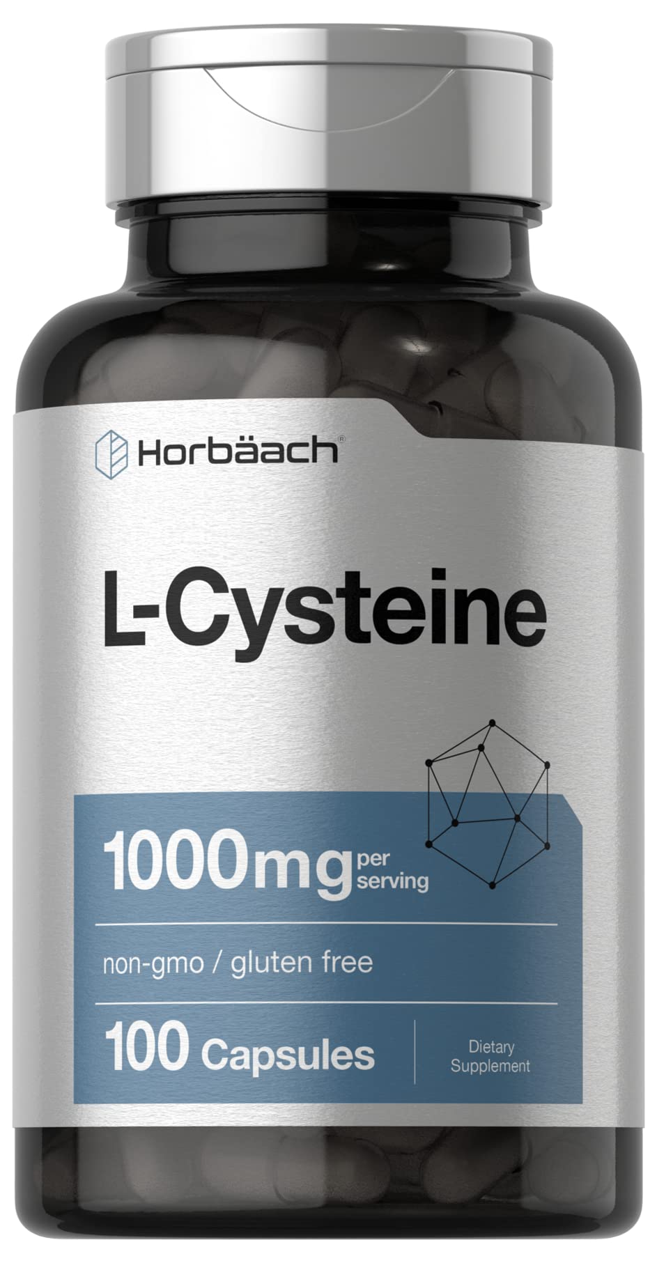 Horbäach L-Cysteine 1000mg Capsule, 100 Count