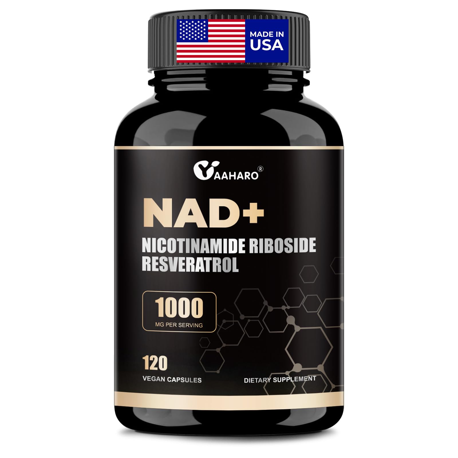 YAAHARO NAD+ Supplement Liposomal Nicotinamide Riboside with Resveratrol & Quercetin Capsule 120 Count