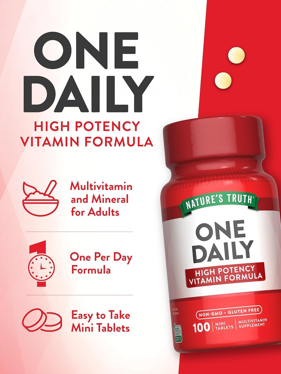 Nature's Truth One Daily Women's and Men's Essential Multivitamin Tablet 100 Count