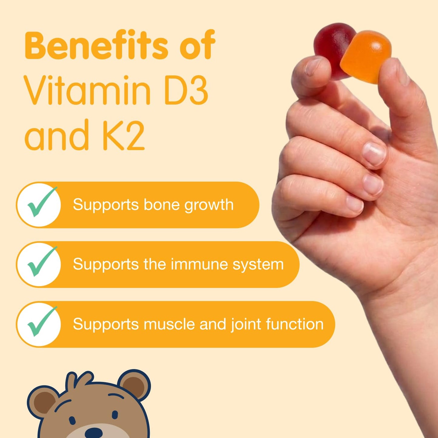 DR. MORITZ Vitamin D Gummies for Kids and Adults, Gummy, 180 Count