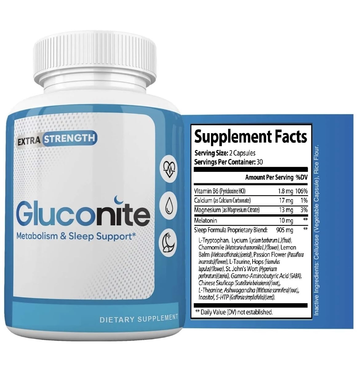 Alpha Pure Gluconite Metabolism and Sleep Support 60 Capsules