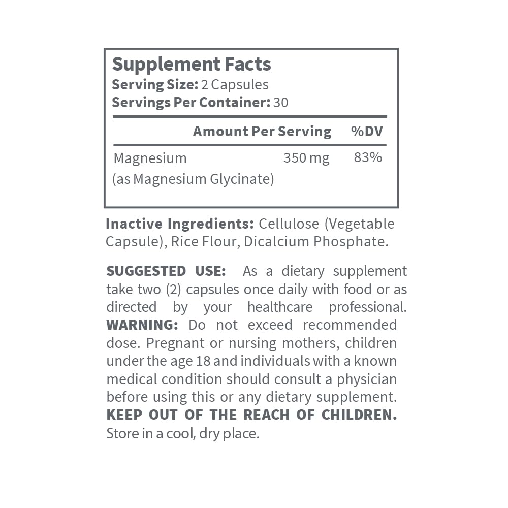 USA Medical Magnesium Glycinate Capsules, 60 Count