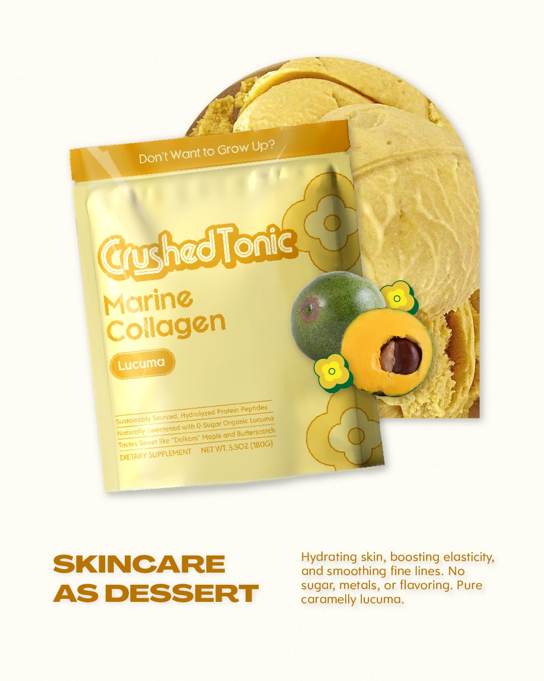 Crushed Tonic Korean Beauty Collagen Powder 5.29 Ounce