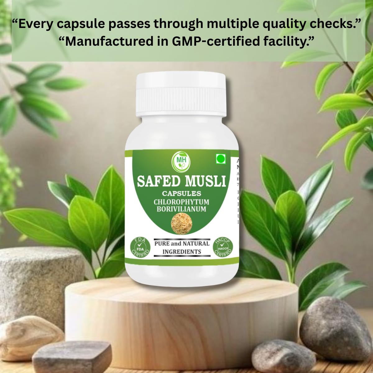 Morsan Healthcare Safed Musli 500 mg Capsule, 60 Capsules