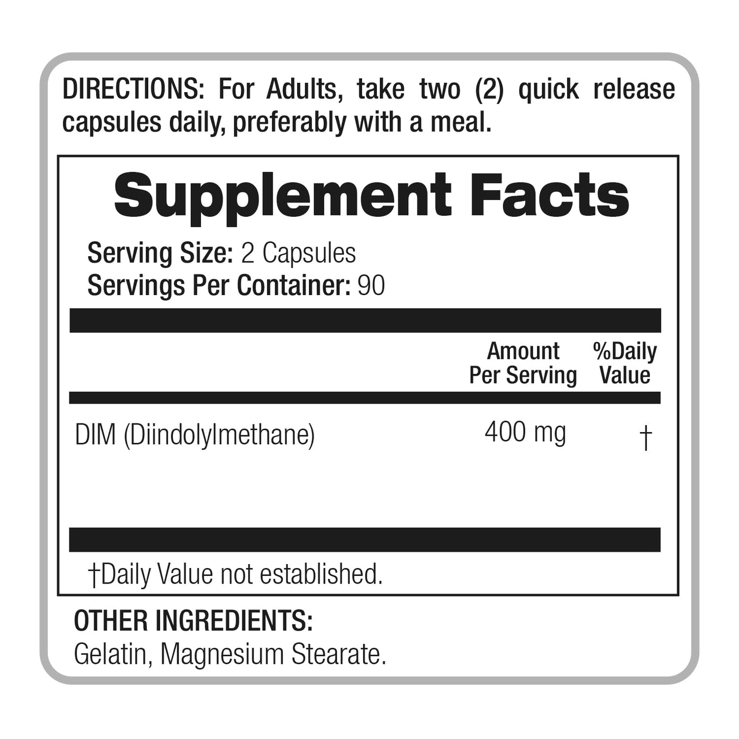 FITO MEDIC'S Diindolylmethane (DIM) Supplement 400 mg Capsule, 180 Count
