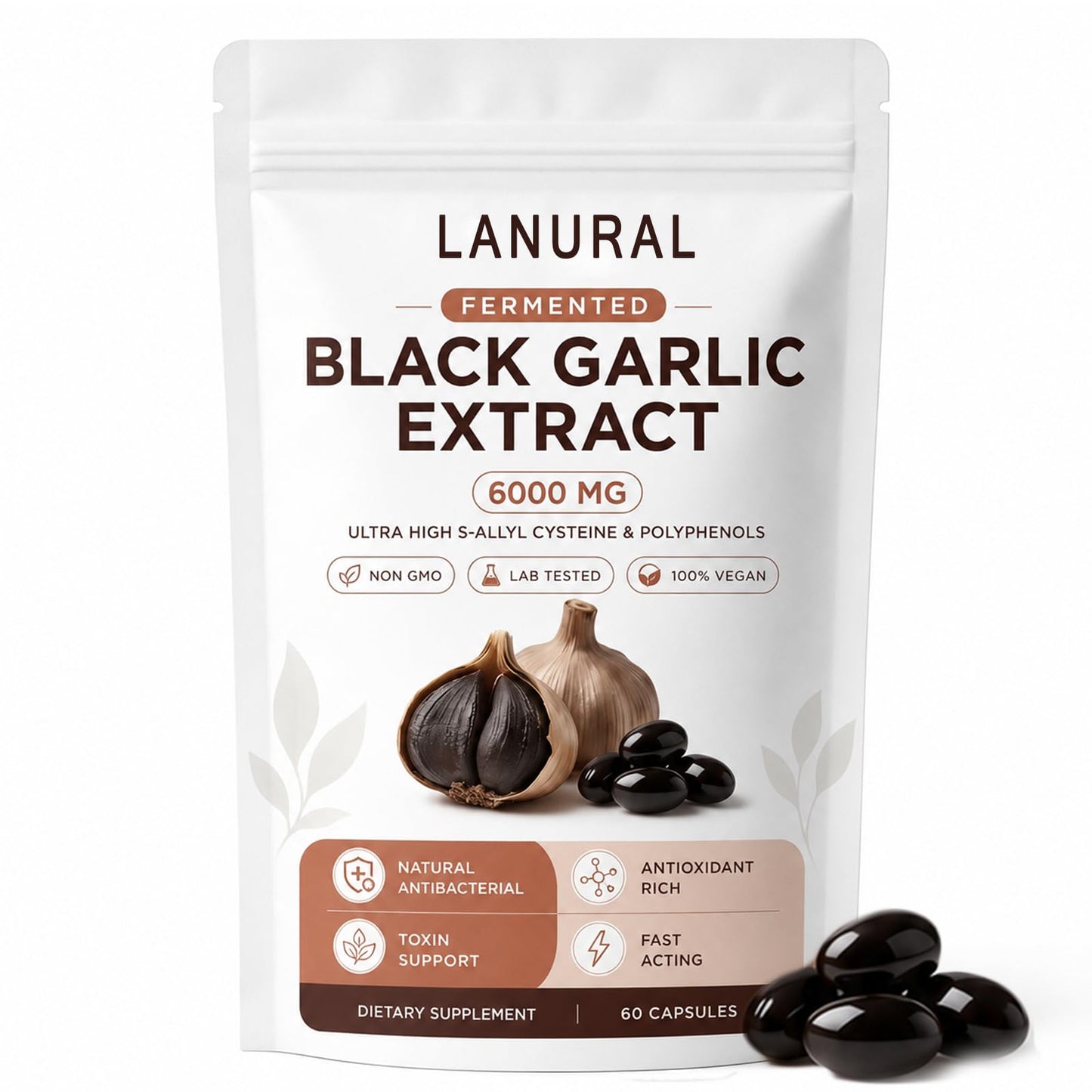 Jurnao Lanural Fermented Black Garlic Extract Capsule 1 Count