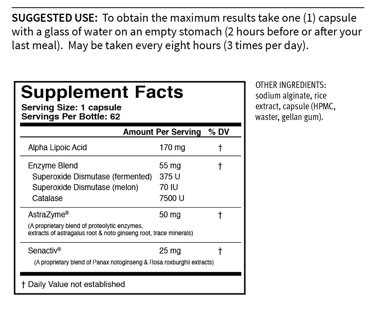 USAEnzymes YOUTHXYM 62 Delayed Release Vegetarian Capsules, 62 Capsules
