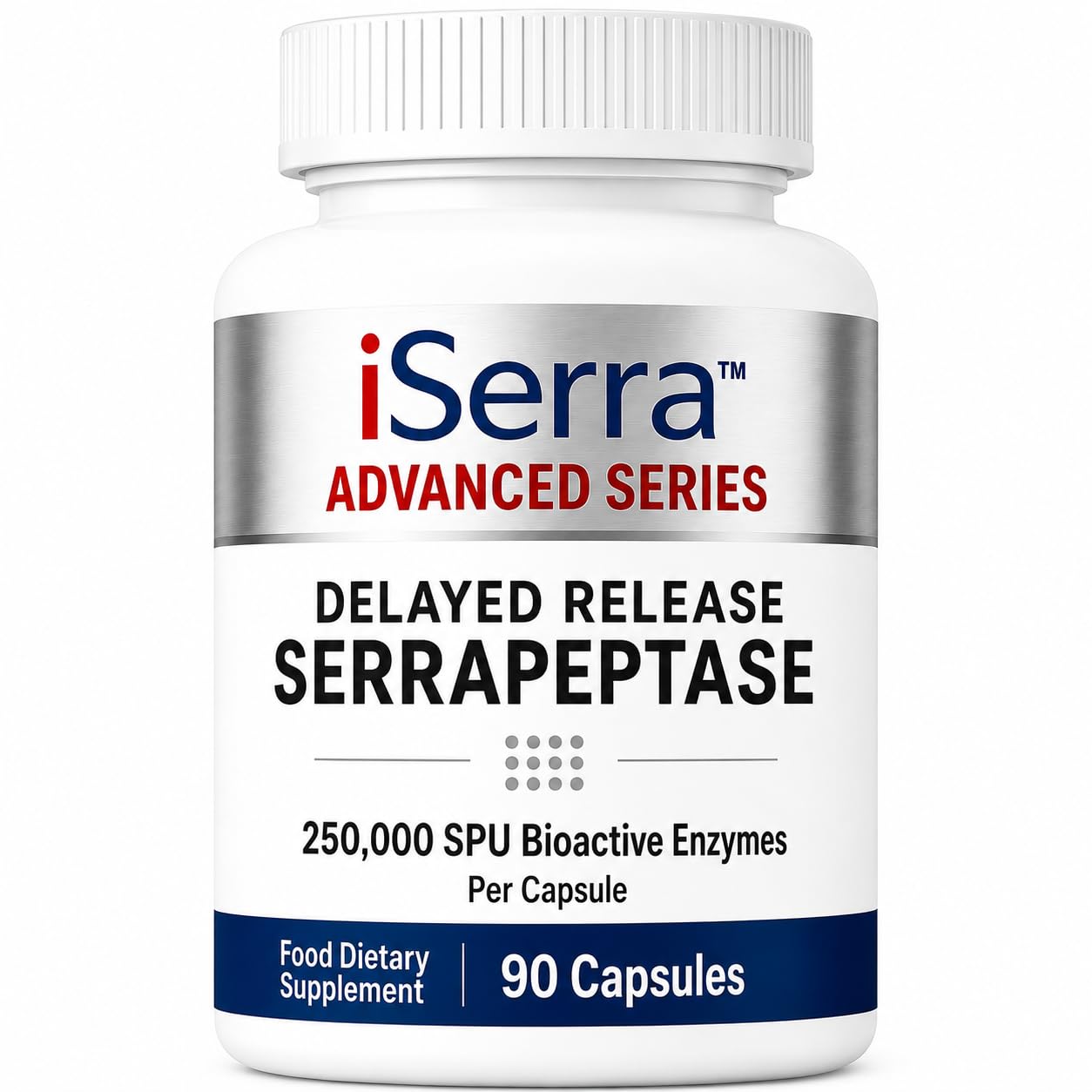 iEnzymes iSerra Advanced Series Serrapeptase 250,000 SPU Capsule, 120 Count