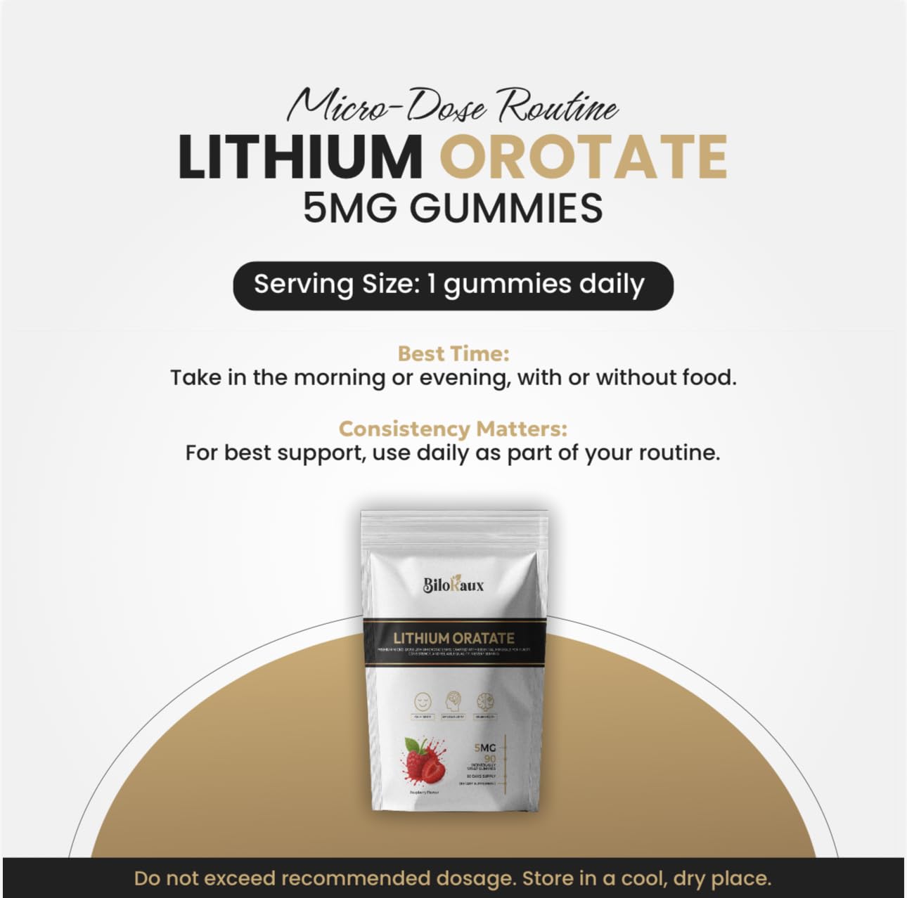BiloRaux Lithium Orotate 5mg Gummies 90 Count