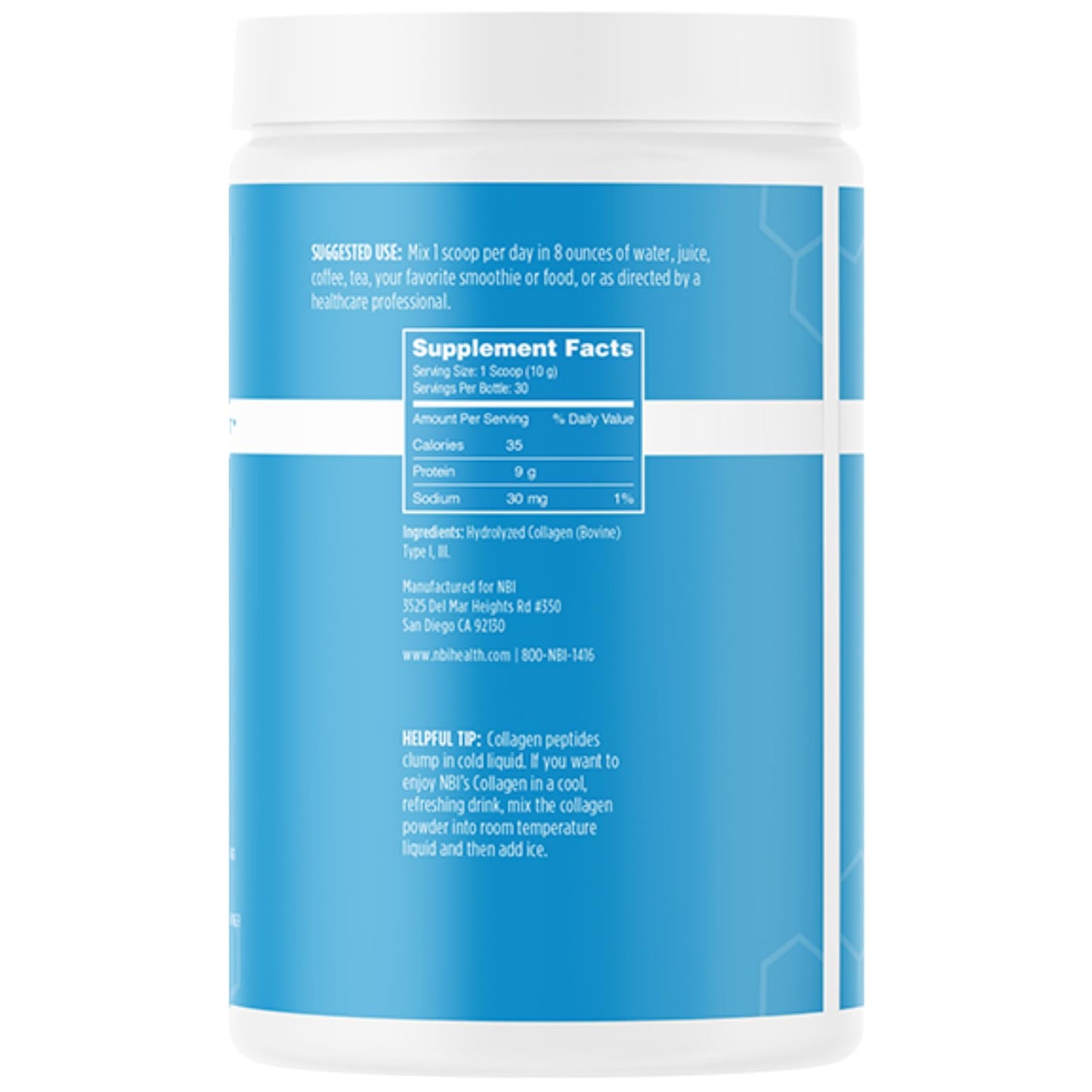 NBI Unflavored Collagen Peptides Powder 300