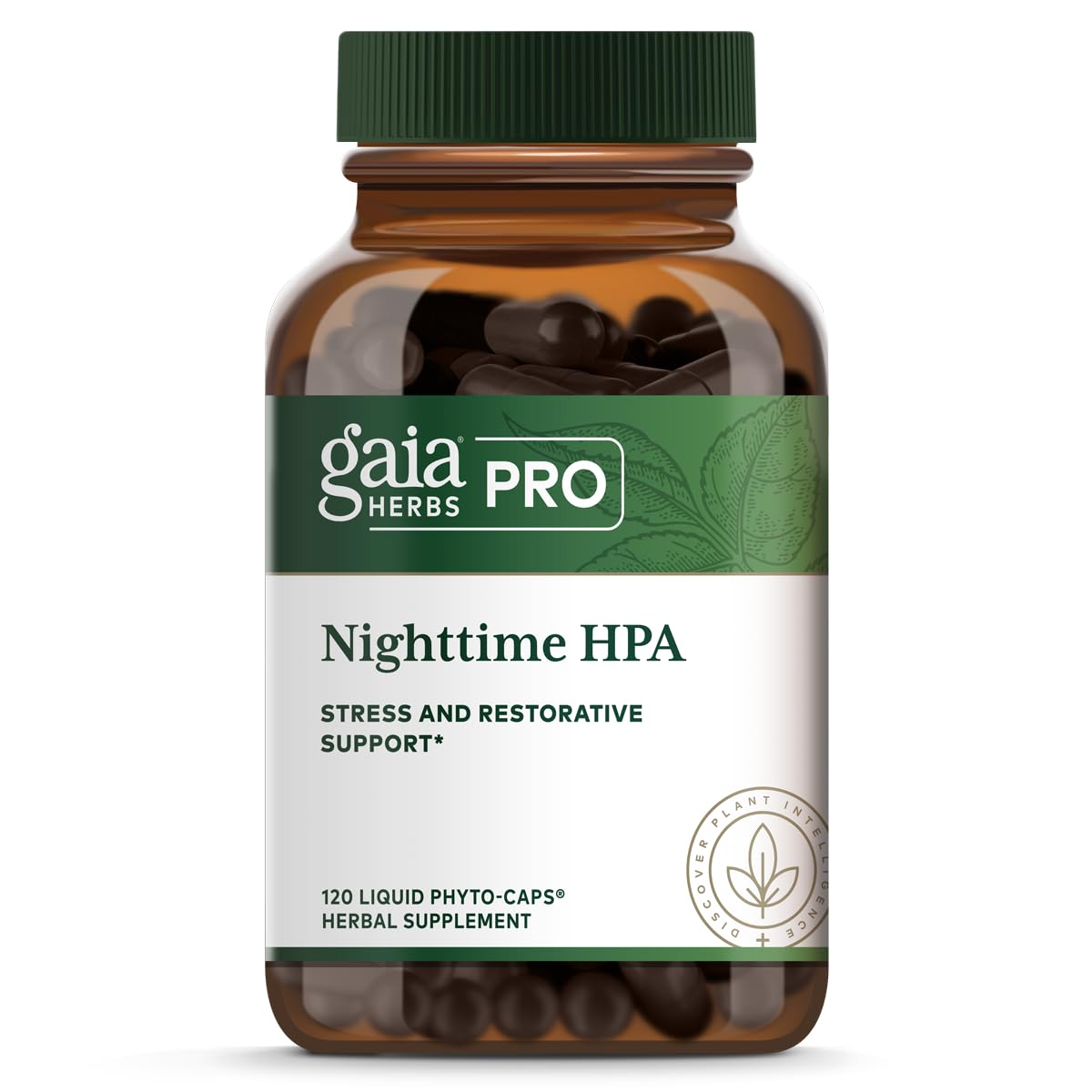 Gaia Herbs Pro Nighttime HPA Restorative & Healthy Sleep Support Supplement with Ashwagandha Root Extract & Cordyceps Mushroom Capsules, 120 Count