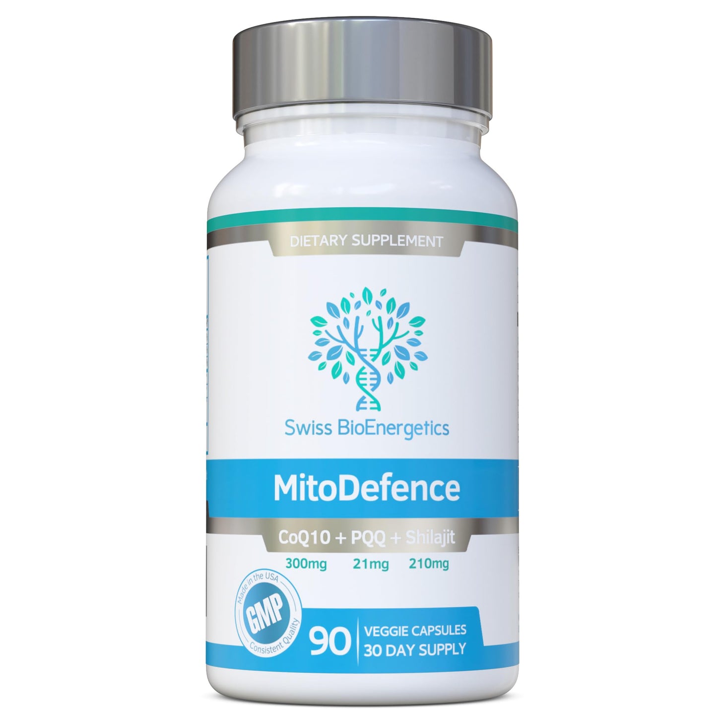 Swiss Bioenergetics MitoDefence CoQ10 with PQQ and Shilajit Capsule, 90 Count