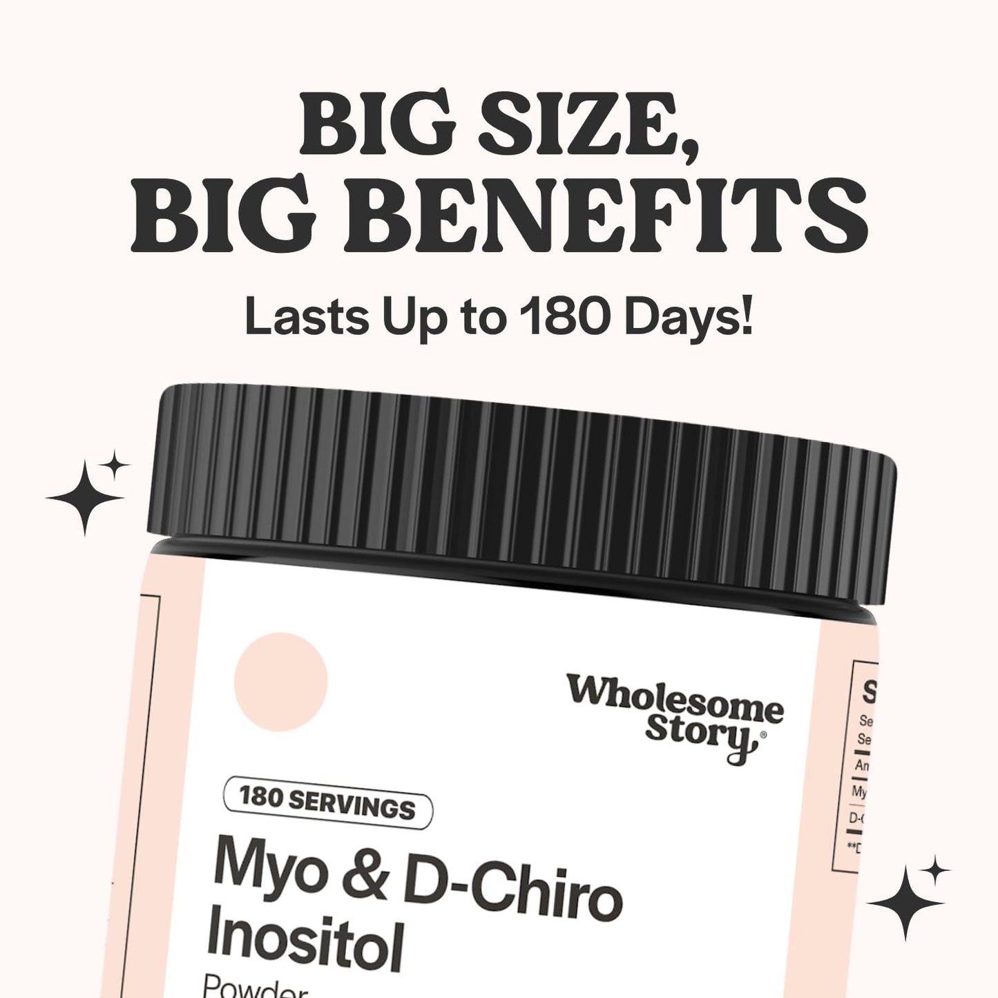 Wholesome Story Myo-Inositol & D-Chiro Inositol Supplement Powder, 180 Servings