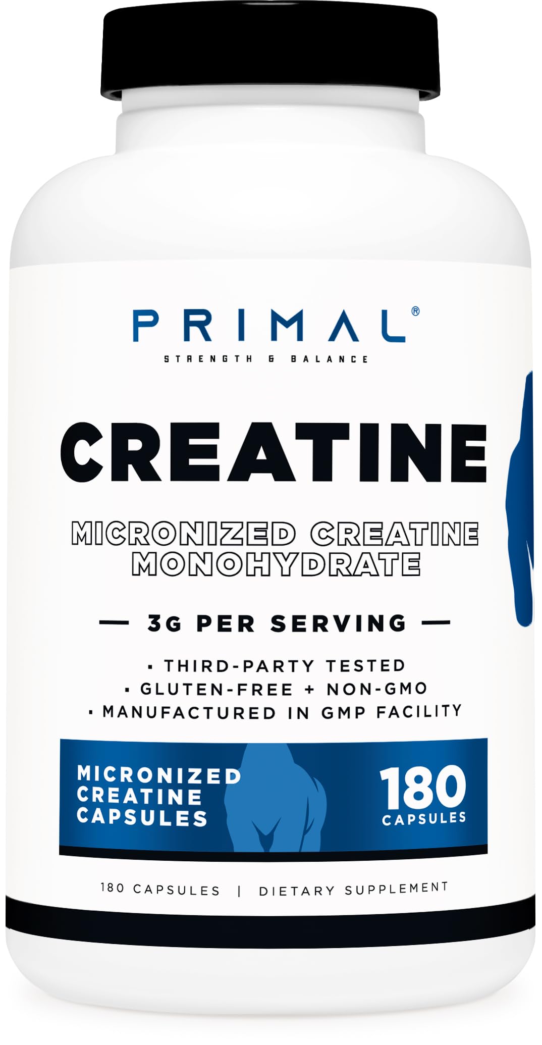Primal Creatine Monohydrate Capsules 3,000mg, 180 Capsules