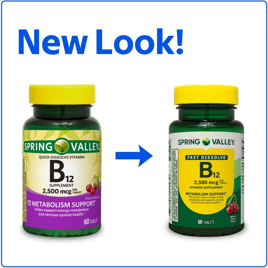 Generic Vitamin B12 Quick-Dissolve Tablets, 2,500 mcg, Cherry Flavor, 60 Tablets