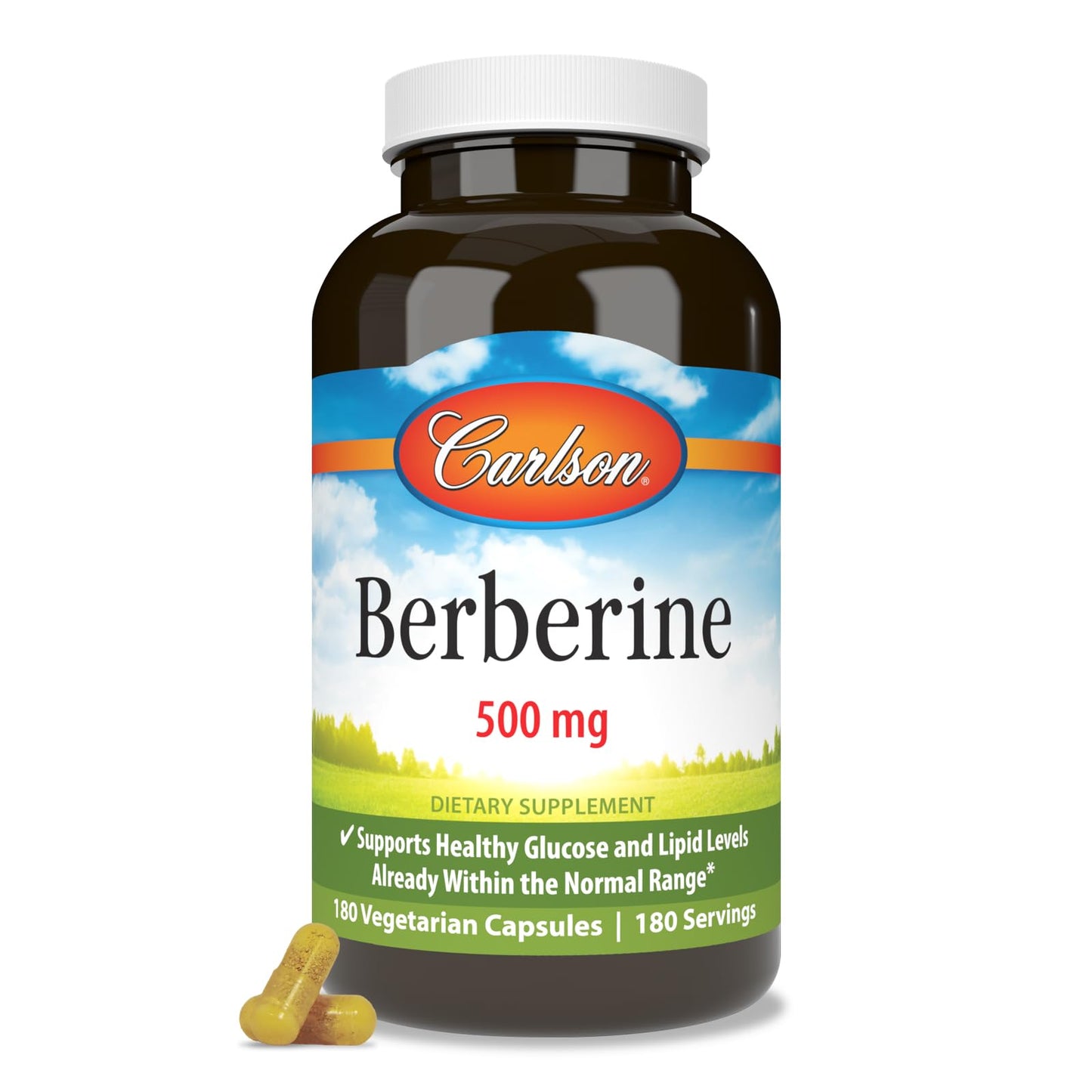 Carlson Berberine Plant-Based Lipid Support Capsule 180 Count
