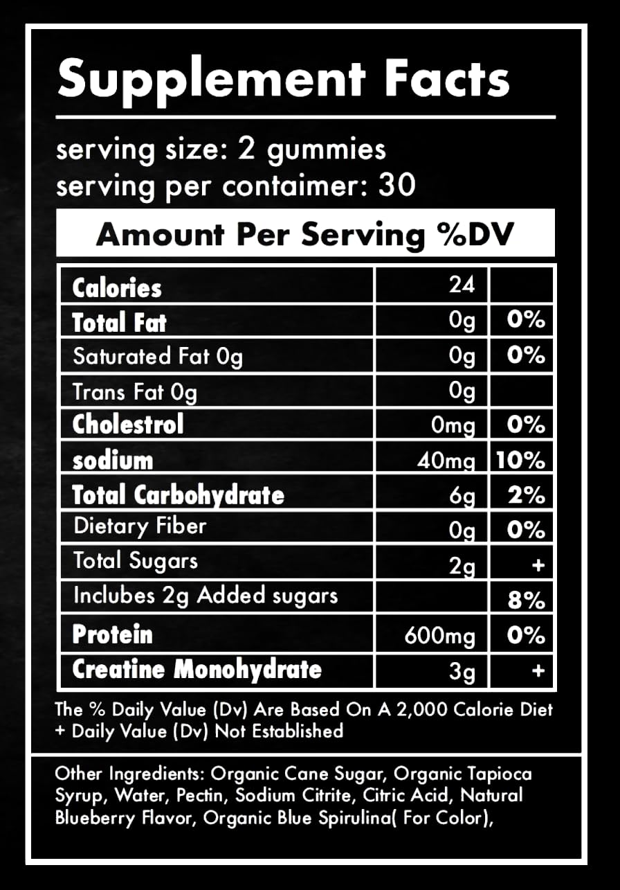 Nitro Fight Wear Creatine Monohydrate Gummy, 60 Count