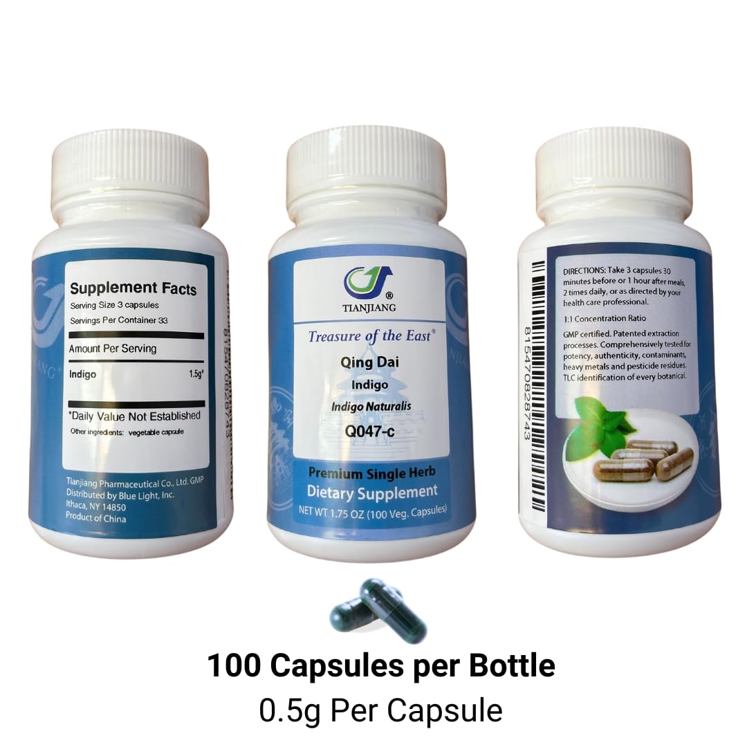 Treasure of the East Indigo Qing Dai Capsules 100 Count