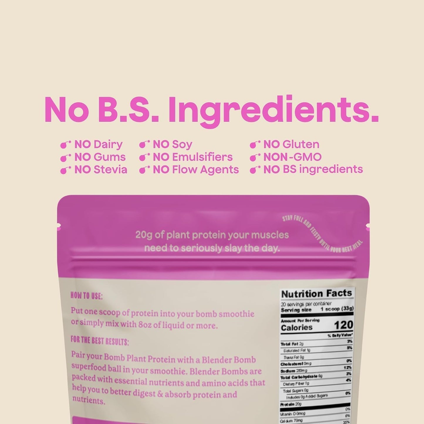 Blender Bombs Plant Protein Powder, 23.5 oz