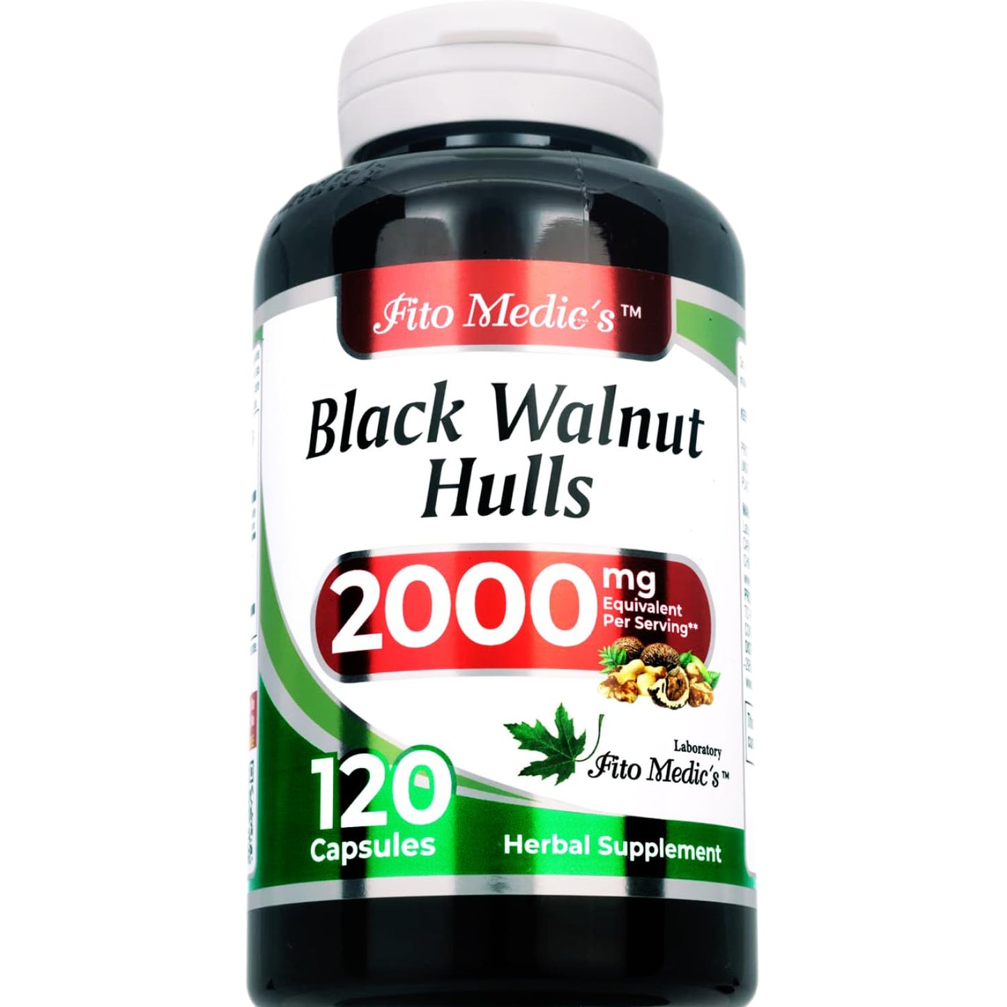 FITO MEDIC'S Black Walnut Hull Capsule 2000 mg per Serving for Cleansing and Detoxifying Ultra High Absorption, 1 Capsule